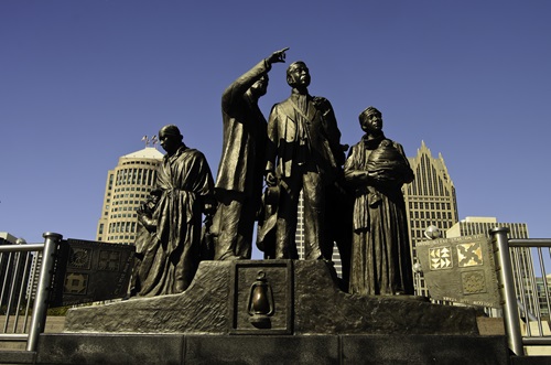 The monument to the Underground Railroad in Detroit, Michigan. Photo © Raymona Pooler | Dreamstime.com